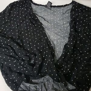 Polka dot wrap top